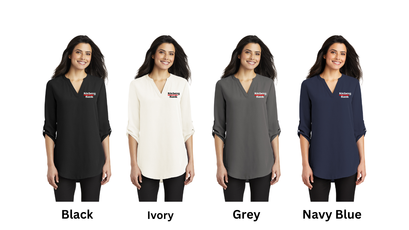 Kleberg Bank Ladies' 3/4 Sleeve Tunic Blouse